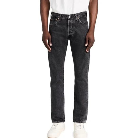 Levi's Men's 501 Original Black Jeans 93' Straight 33 Denim Stretch 30" Classic - Picture 1 of 9